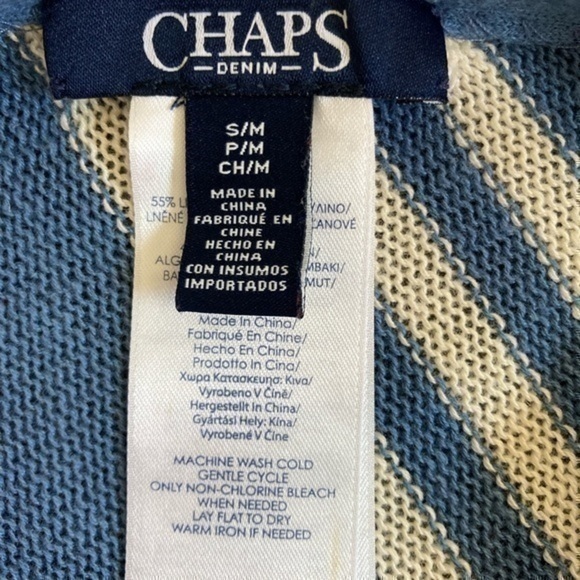 💋 Chaps knit poncho striped sweater cardigan - Picture 9 of 9